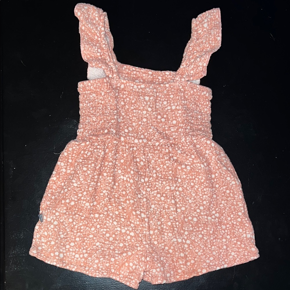 Pink Floral Ruffle Romper - Picture 3 of 5